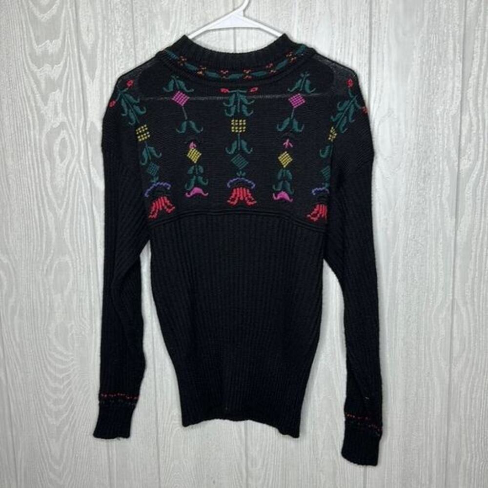 Demetre vintage wool knit black‎ sweater size large